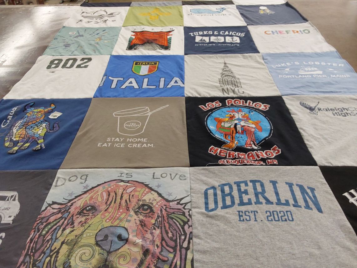 T-shirt quilt from oberlin college by Rachael from NC