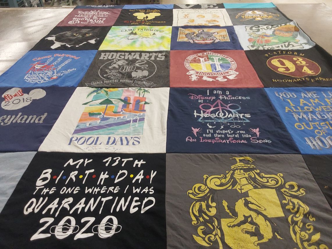 T-shirt quilt from hogwarts school of witchcraft and wizardry by Bonnie from WI