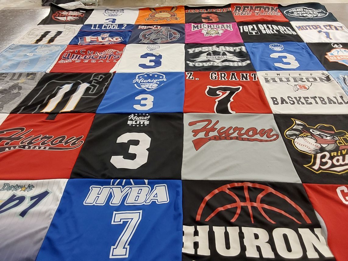 T-shirt quilt from huron high school by Krissy from MI