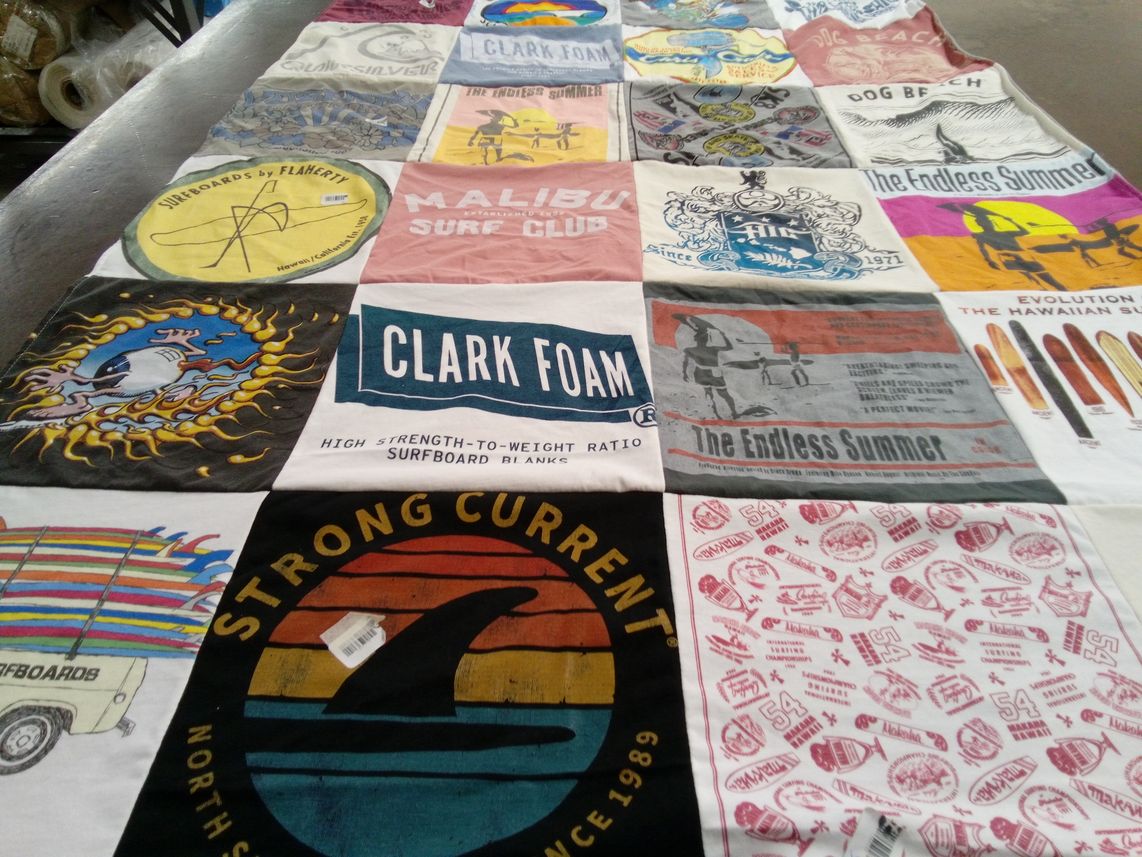 T-shirt quilt with surfing themes by lea from CA
