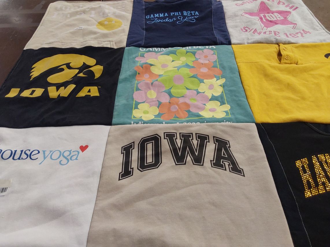 T-shirt quilt featuring university of iowa hawkeyes by Lindsay from IL