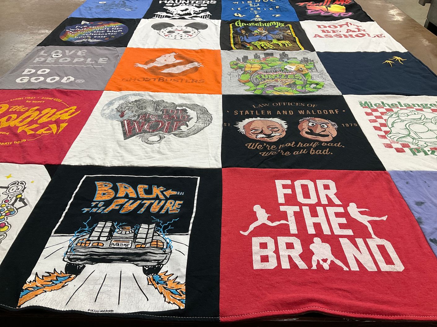 T-shirt quilt with pop culture, movies themes by Kaitlin from VA