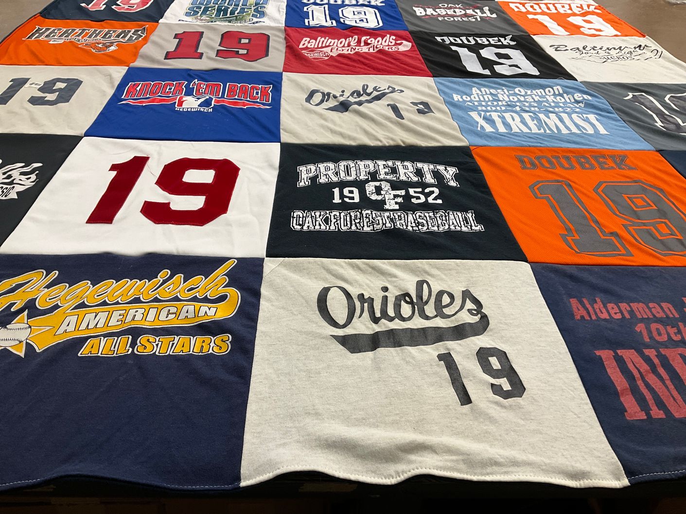 T-shirt quilt featuring hegewisch american all stars by Richard from IL