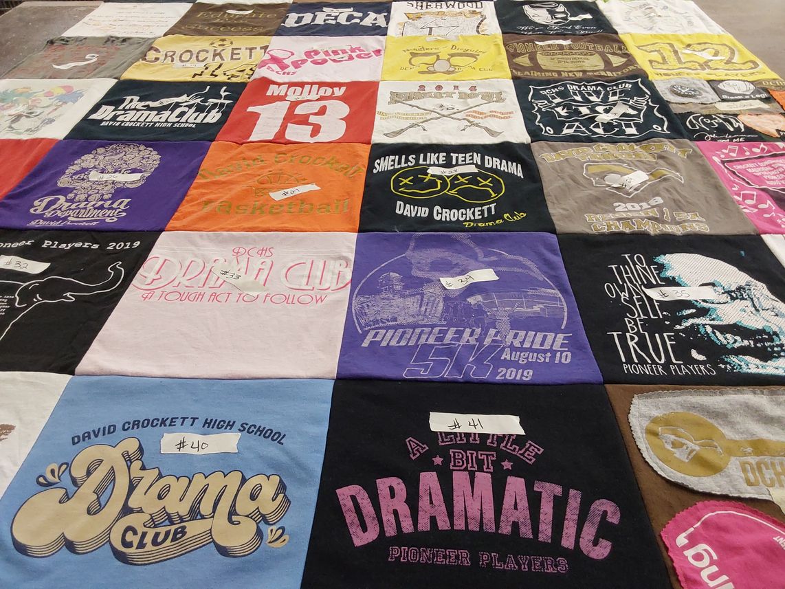 T-shirt quilt from david crockett high school by Kristie from TN