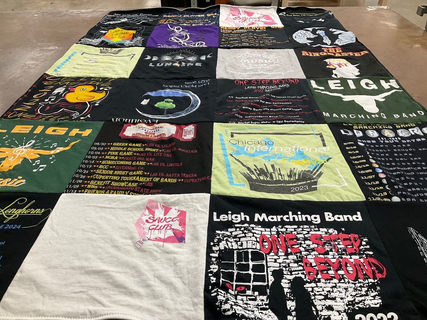 T-shirt quilt from leigh high school by Linda from CA