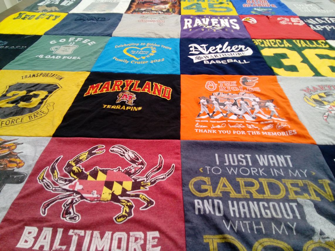 T-shirt quilt featuring maryland terrapins by Christine from FL