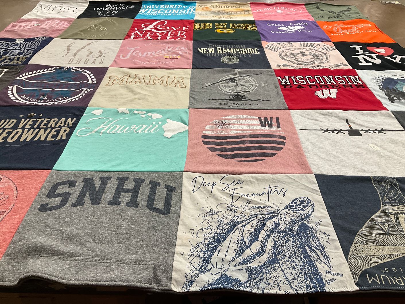 T-shirt quilt featuring green bay packers by Clara from FL