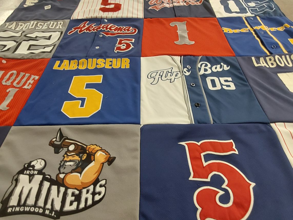 T-shirt quilt featuring iron miners by Kim from NJ