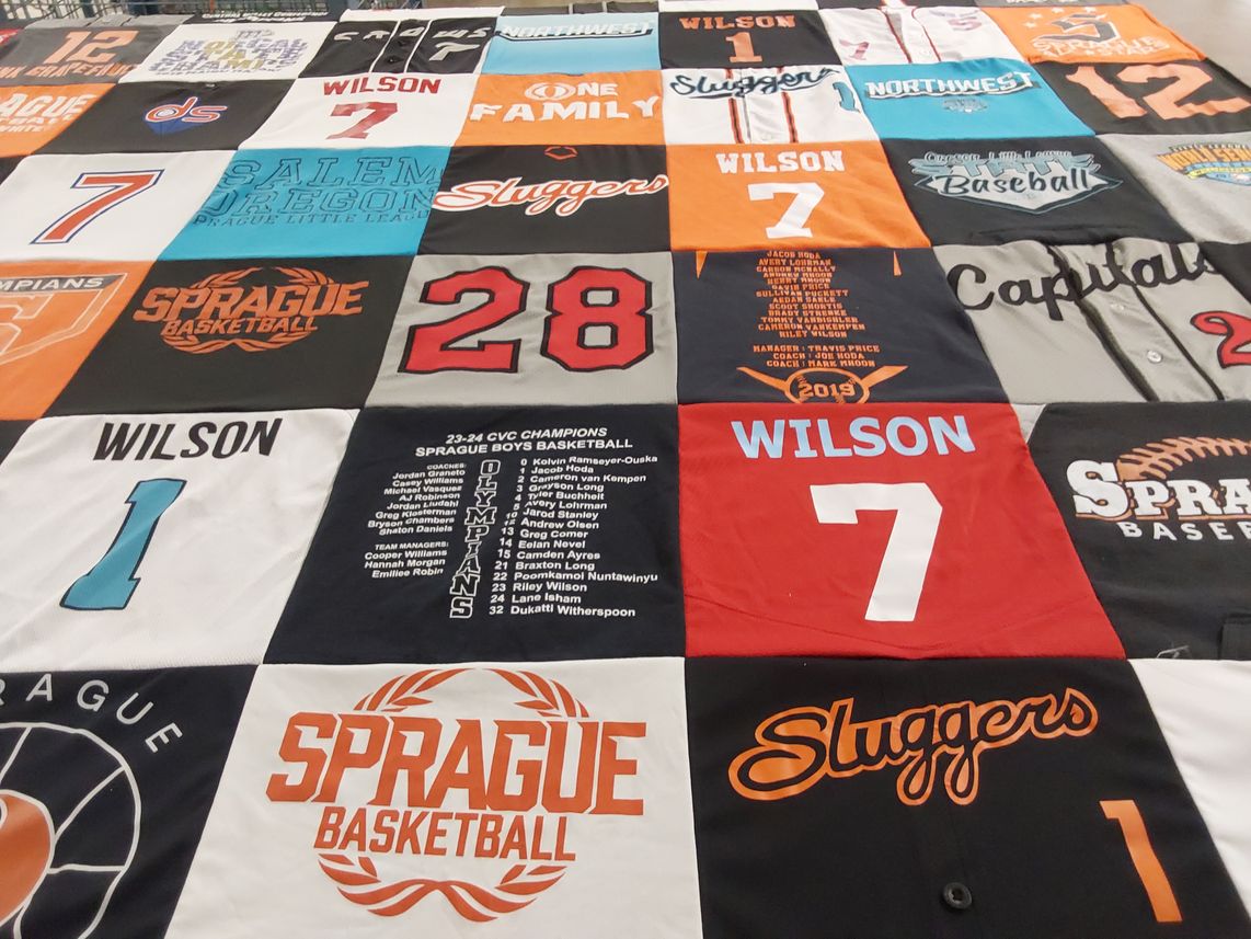 T-shirt quilt featuring sprague high school basketball by Kelsey from OR