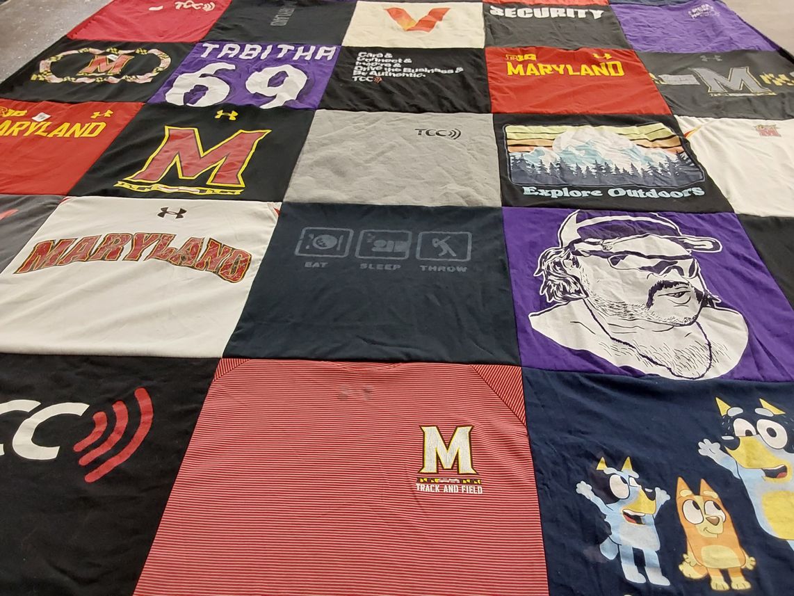 T-shirt quilt featuring university of maryland track and field by Samantha from MD