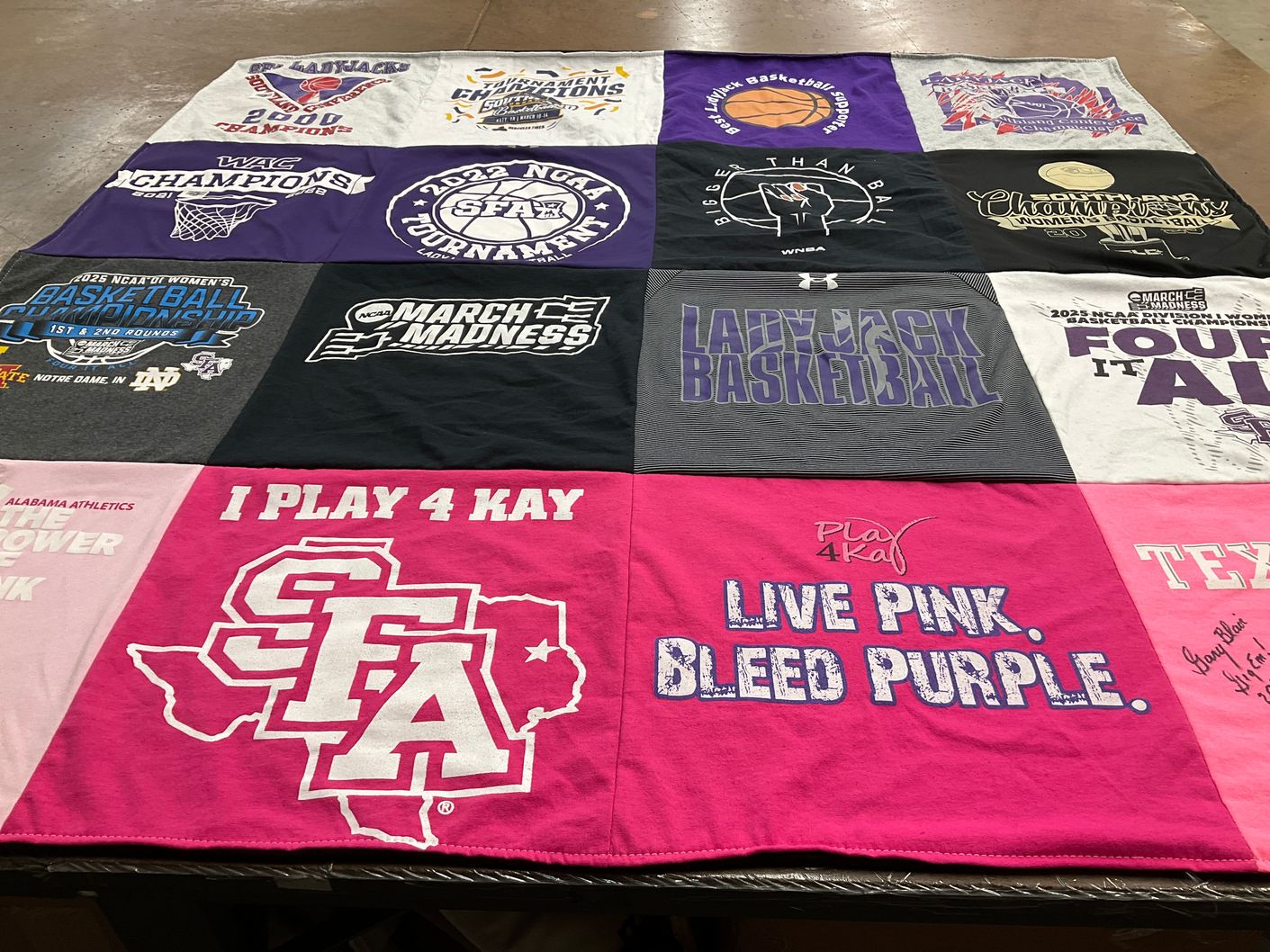 T-shirt quilt featuring ladyjacks basketball by Rebecca from TX