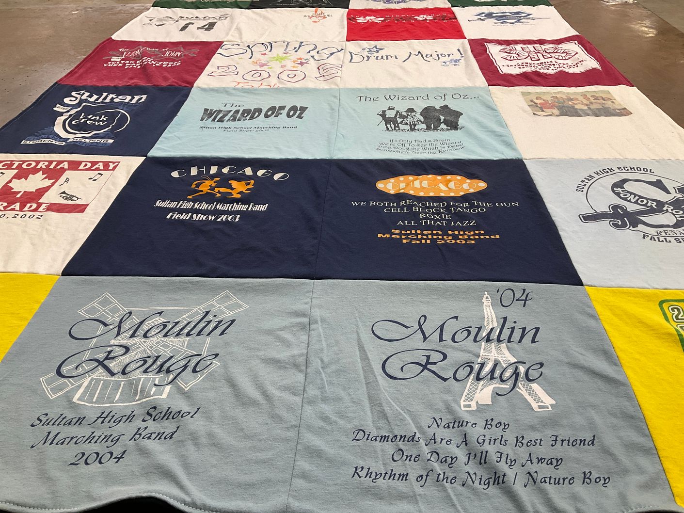 T-shirt quilt from sultan high school by Tobi from WA