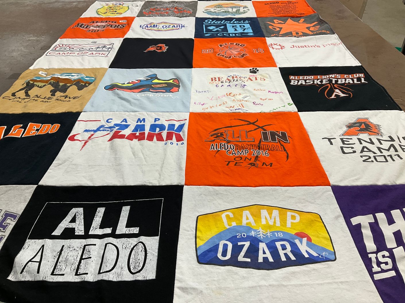T-shirt quilt featuring alelo high school basketball team by Jennifer from TX