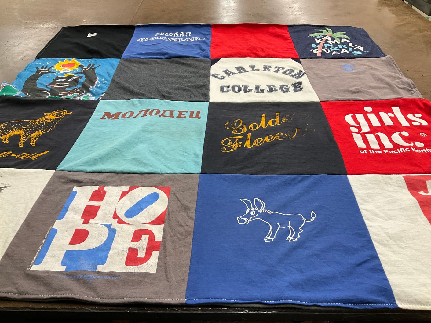 T-shirt quilt from carleton college by Deborah from OR