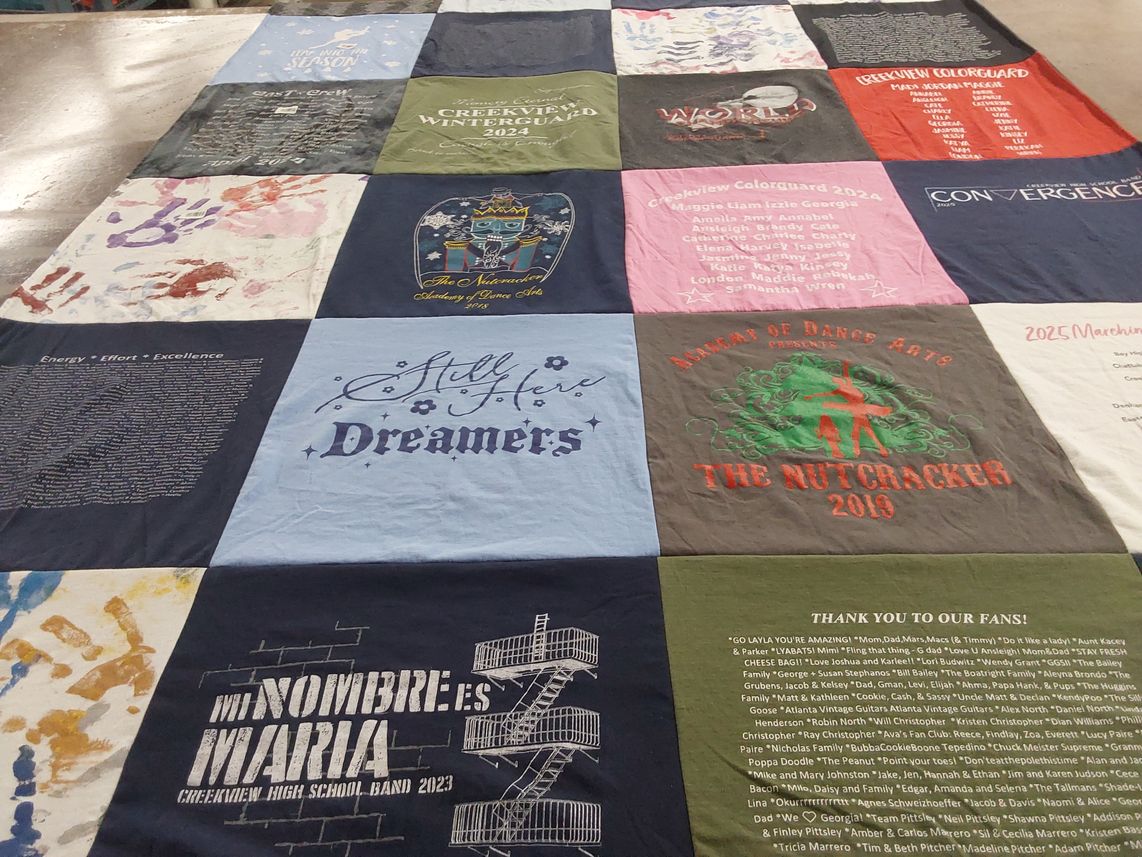 T-shirt quilt from creekview high school by Heather from GA