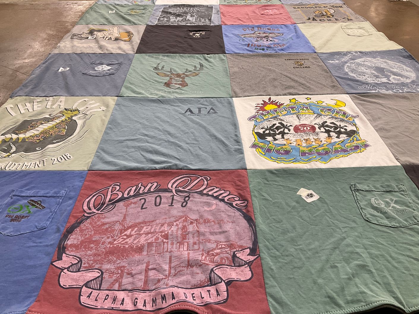 T-shirt quilt with sorority, events themes by Melissa from SC