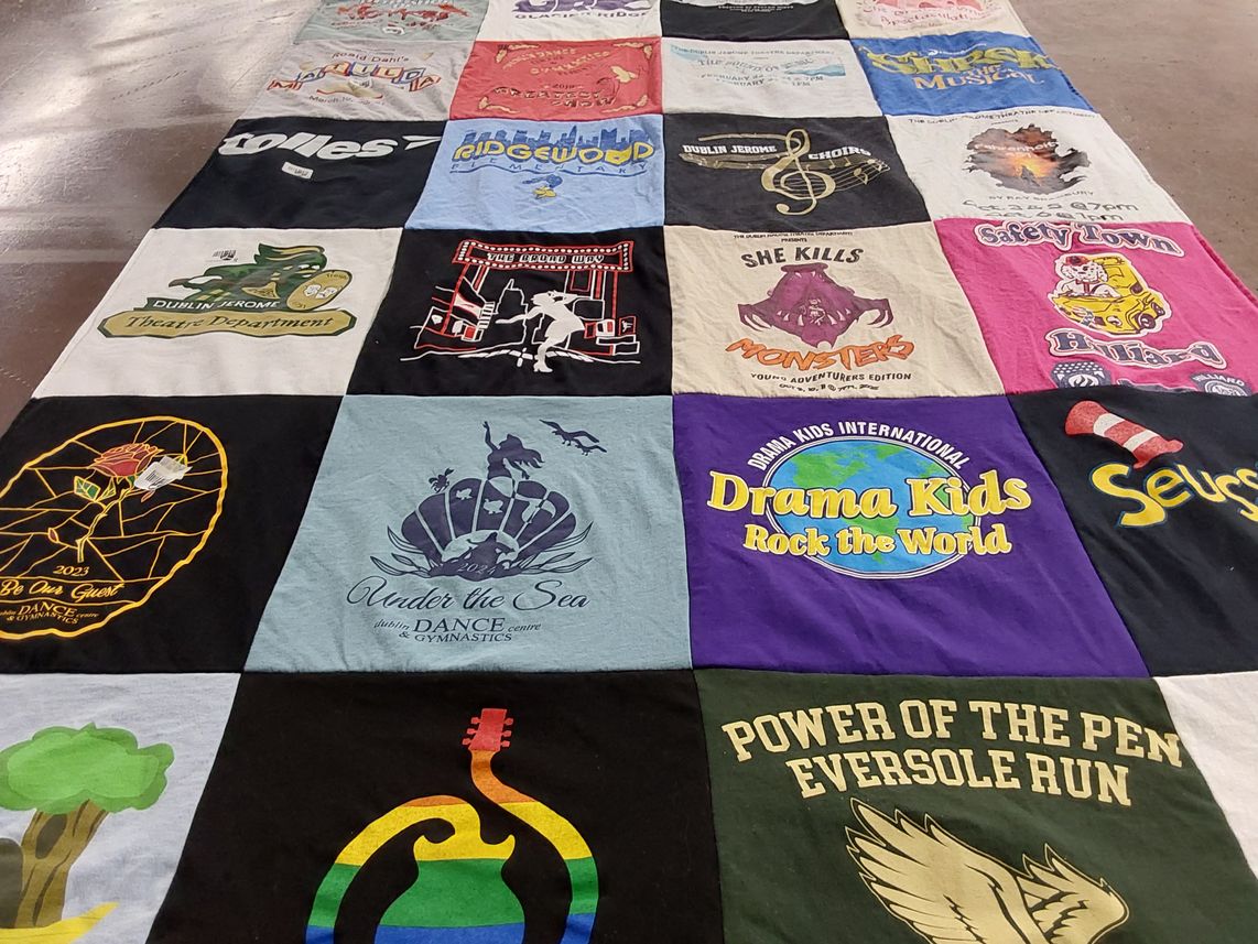 T-shirt quilt from dublin jerome high school by Lindsey from OH