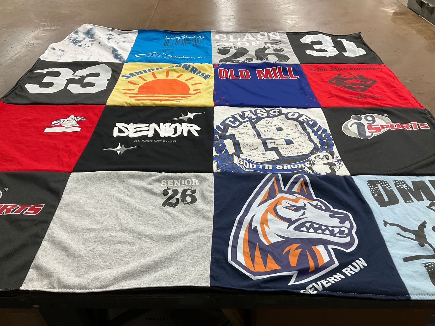 T-shirt quilt featuring severn run high school by Vicki from MD
