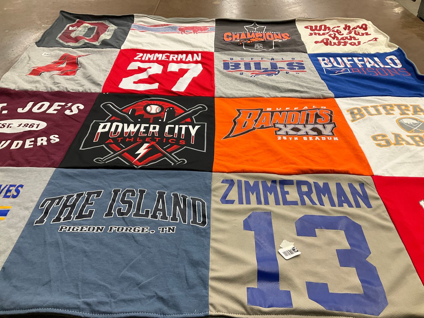T-shirt quilt featuring buffalo bills, buffalo bandits by Kathleen from NY