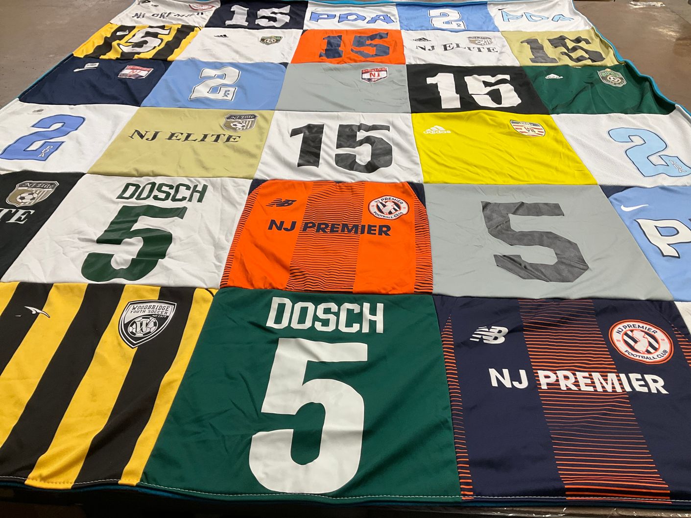 T-shirt quilt with soccer themes by Richard from NJ