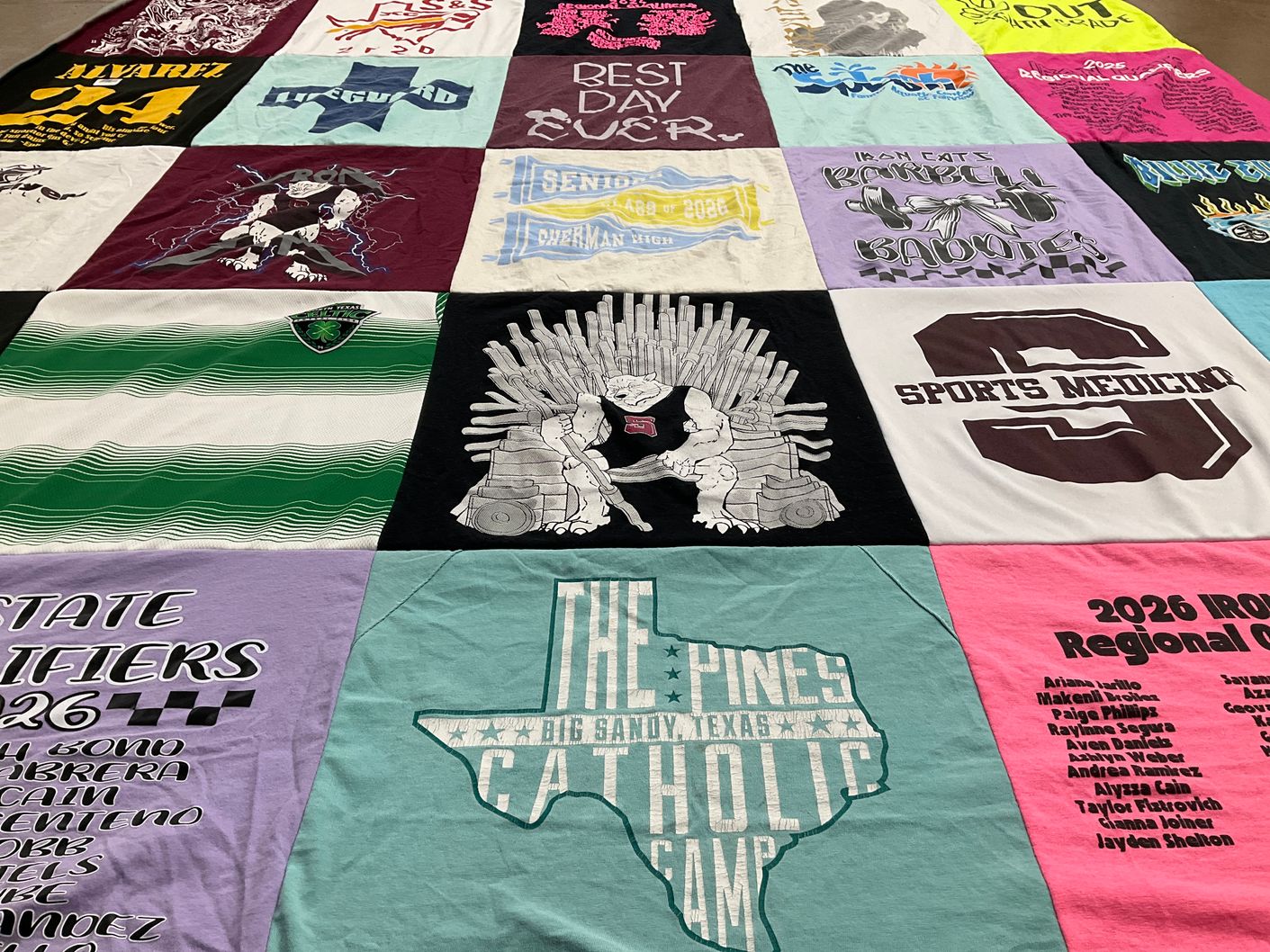 T-shirt quilt from big sandy high school by Cynthia from TX