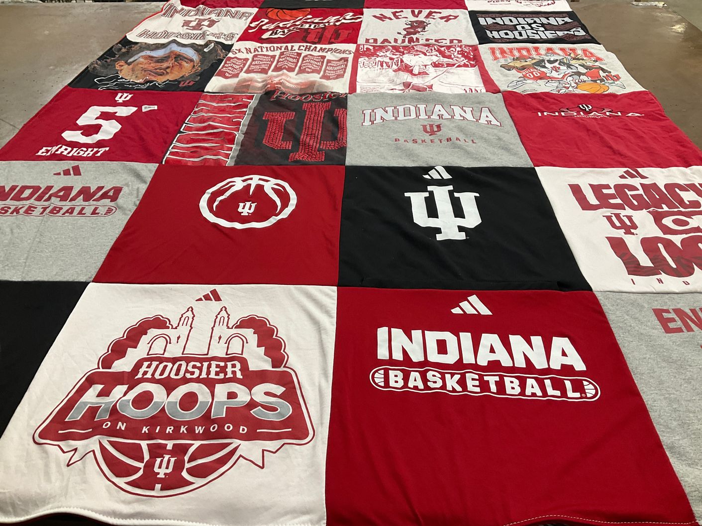 T-shirt quilt featuring indiana university basketball by STEPHANIE from IL