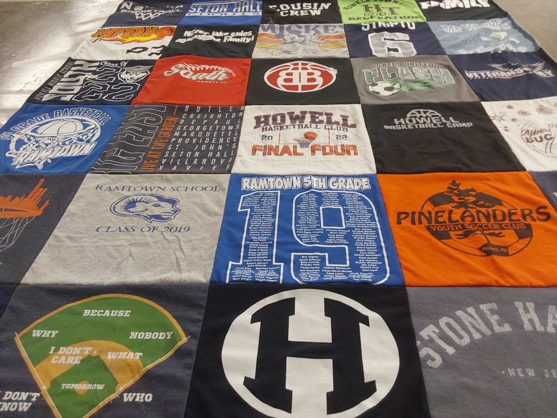 T-shirt quilt featuring howell basketball club, pinelanders youth soccer club by JEFFREY from NJ