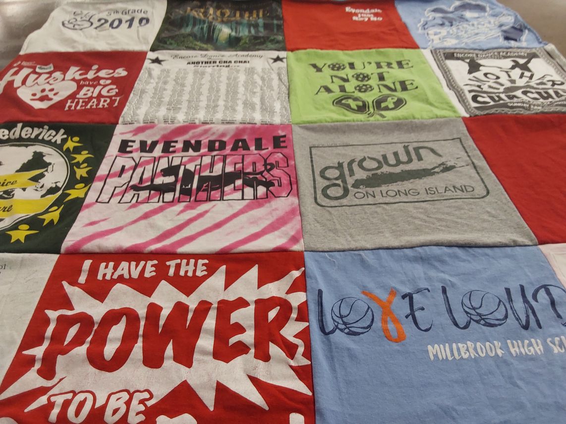 T-shirt quilt featuring evendale panthers by Lori from VA