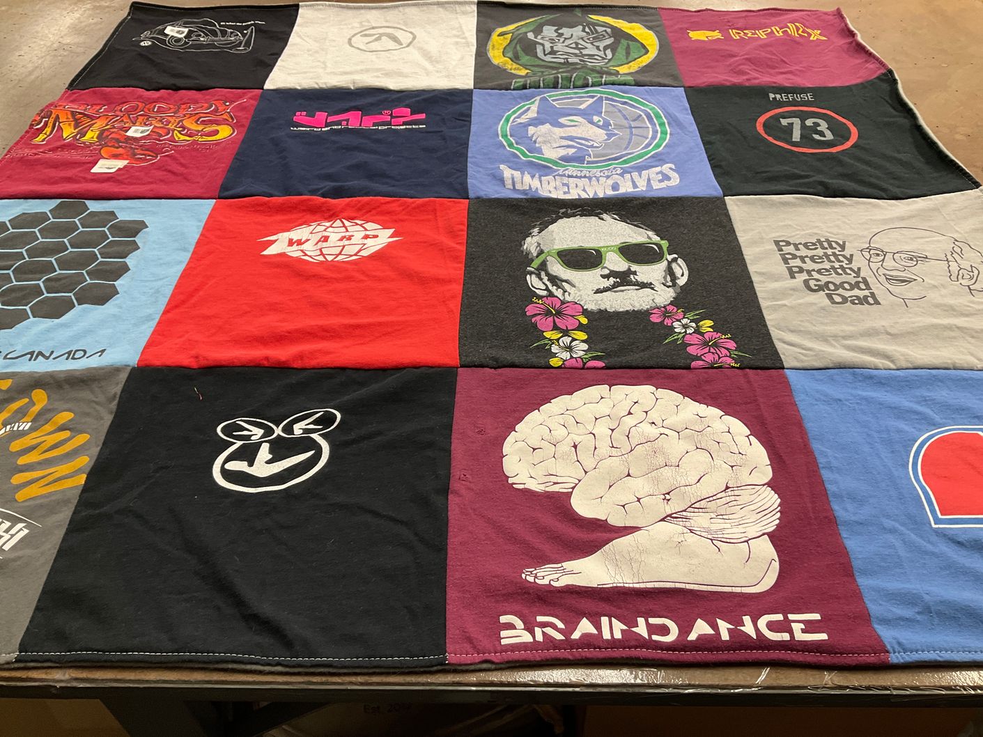 T-shirt quilt featuring minnesota timberwolves by Kirsten from IA
