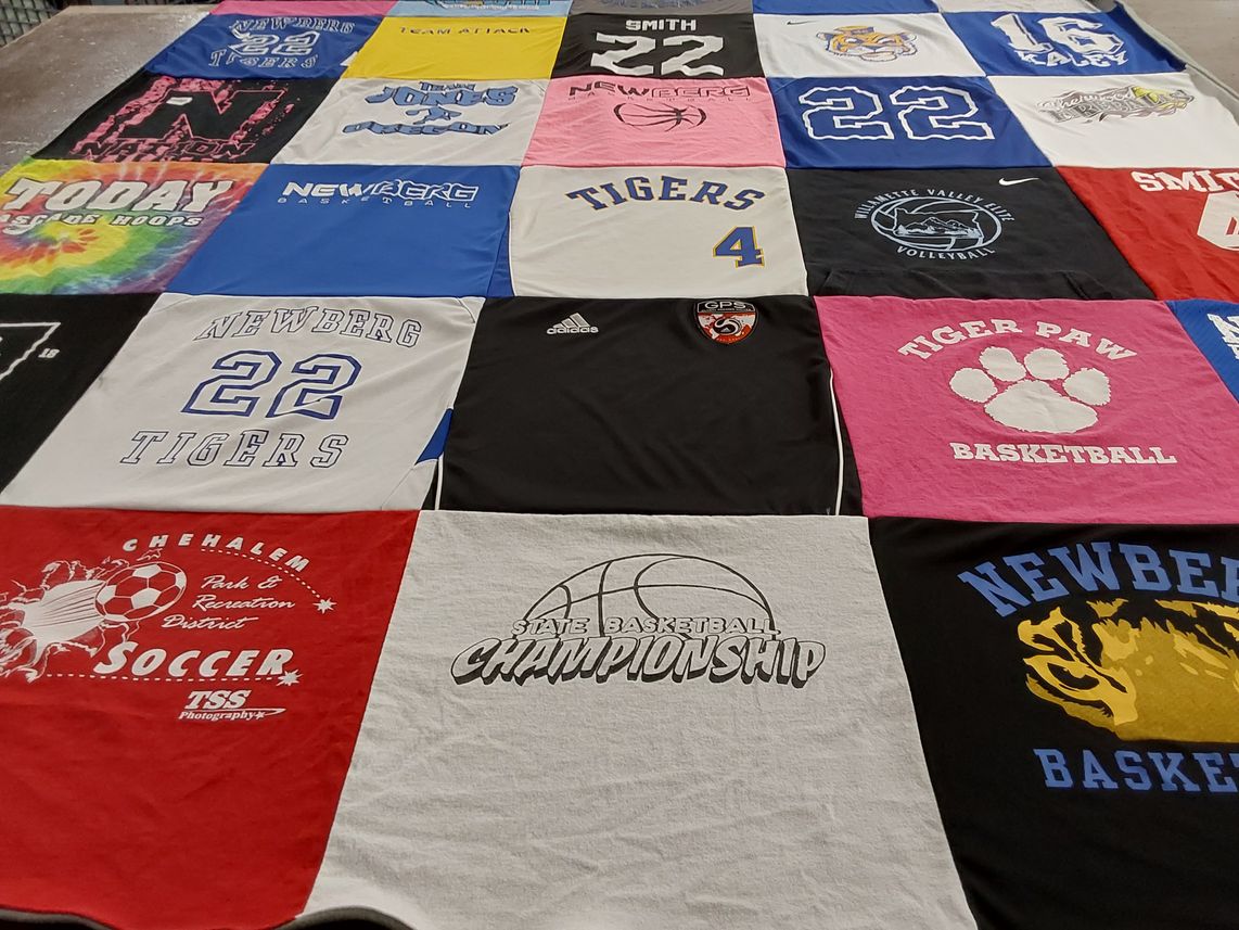 T-shirt quilt featuring newberg tigers by Kristina from OR
