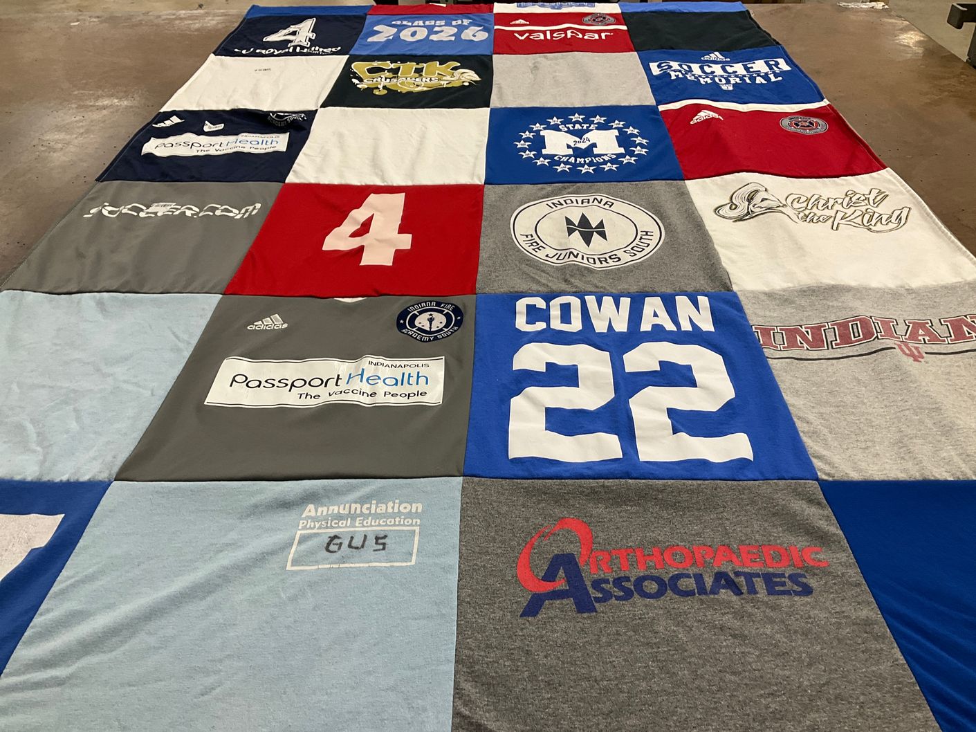 T-shirt quilt featuring indiana fire juniors south by Julia from IN