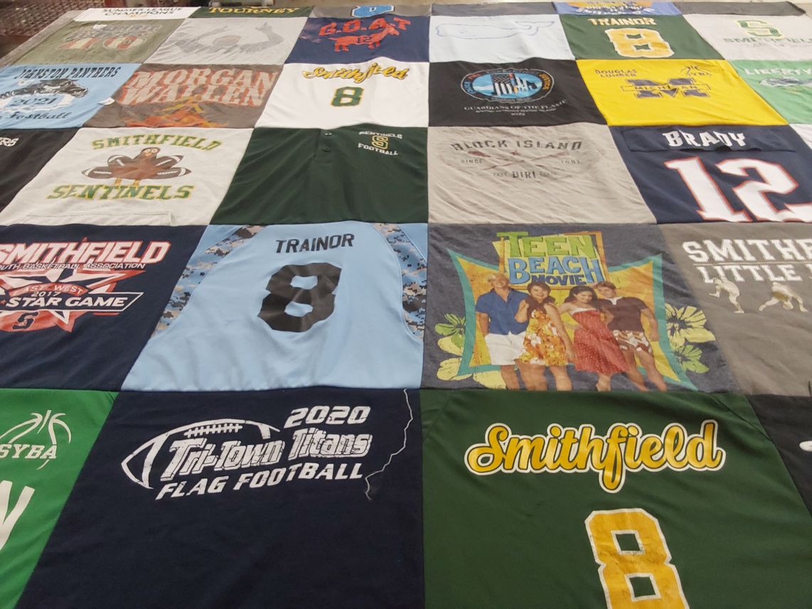 T-shirt quilt featuring smithfield titans flag football by Jennifer from RI