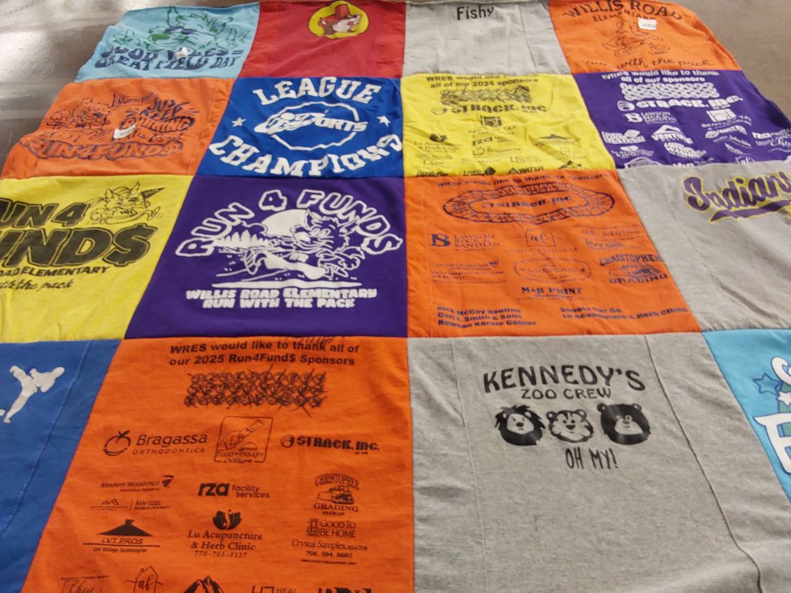 T-shirt quilt from willis road elementary school by Linda from GA