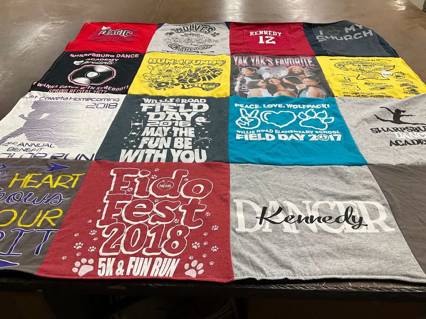 T-shirt quilt from nchigh school by Linda from GA