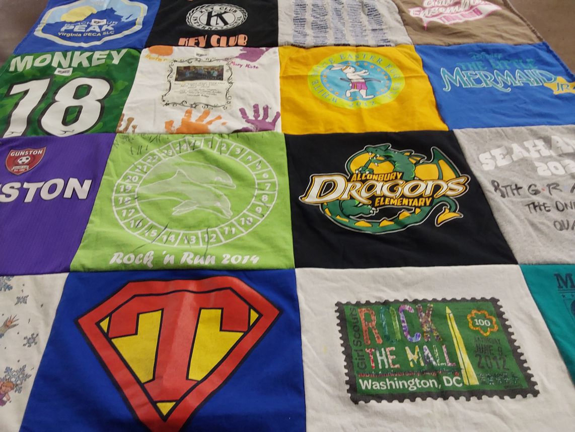 T-shirt quilt from allounbury elementary by Kristi from VA