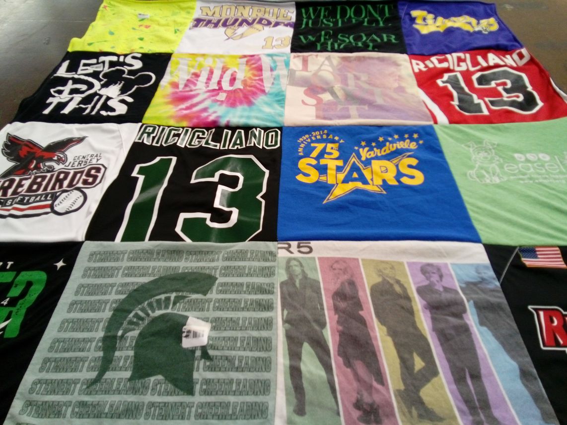 T-shirt quilt featuring central jersey rebirds basketball by Anna from NJ