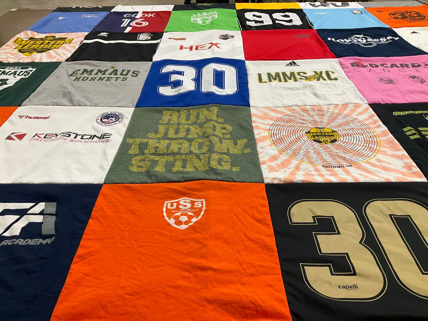 T-shirt quilt featuring uss soccer club by Donnelle from PA