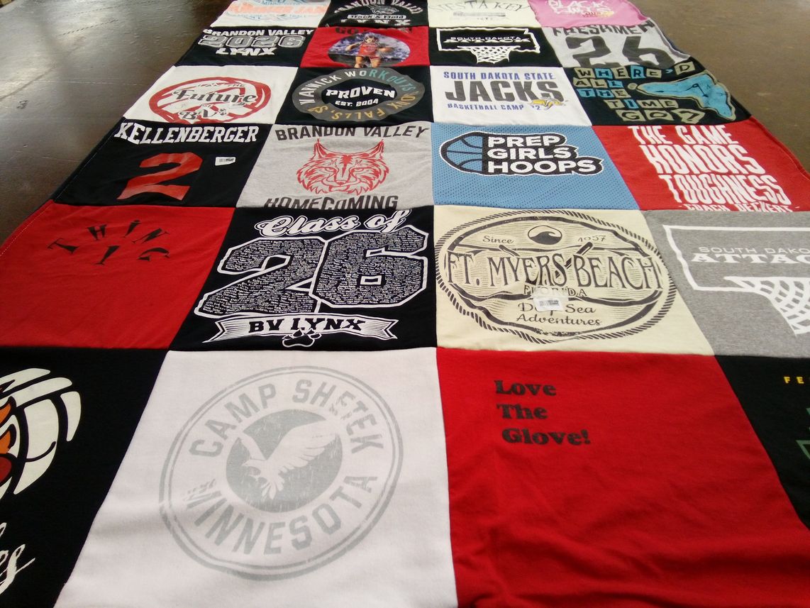 T-shirt quilt featuring south dakota state university jacks by Heather from SD