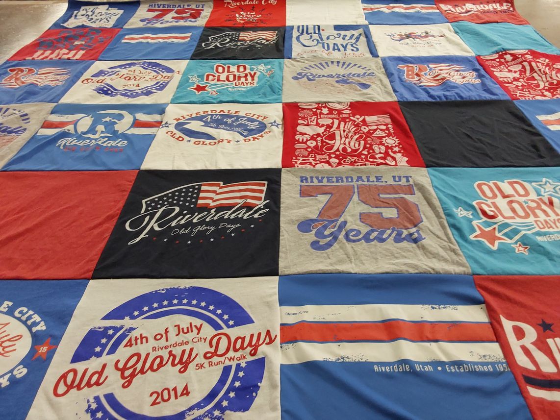 T-shirt quilt with community events, festivals themes by MaryAnn from UT