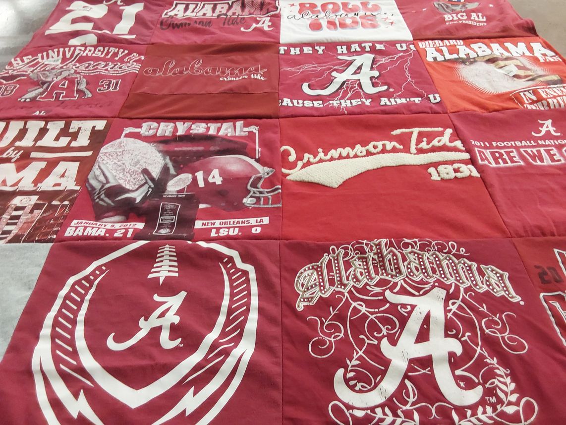 T-shirt quilt featuring alabama crimson tide by Connie from FL