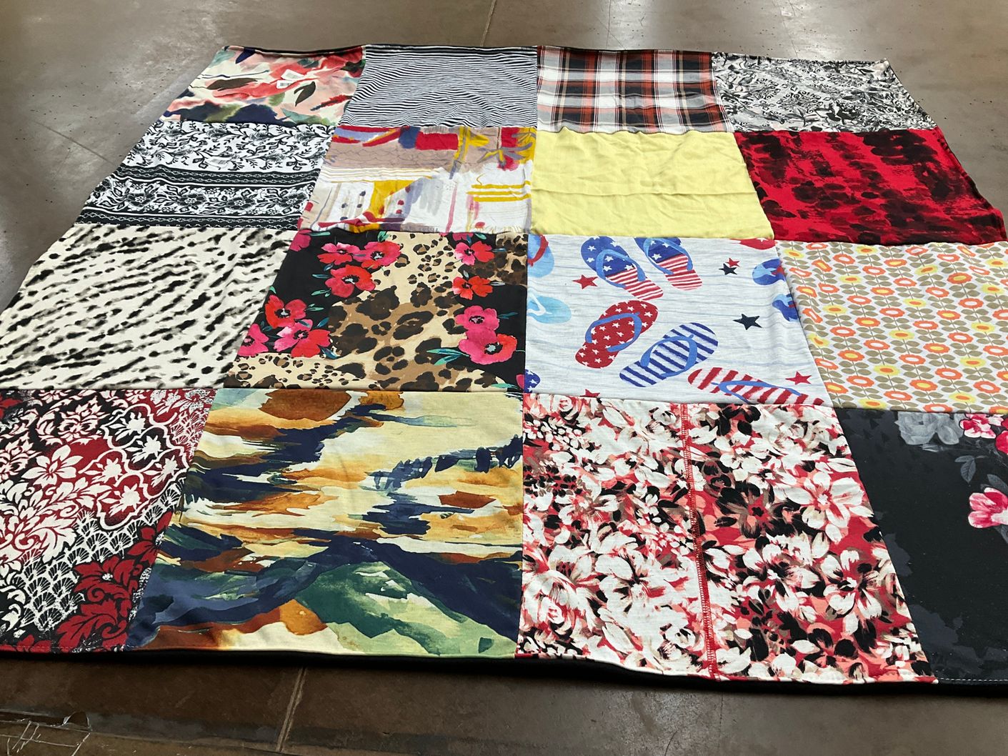 T-shirt quilt with quilting, sewing themes by Joy from TX