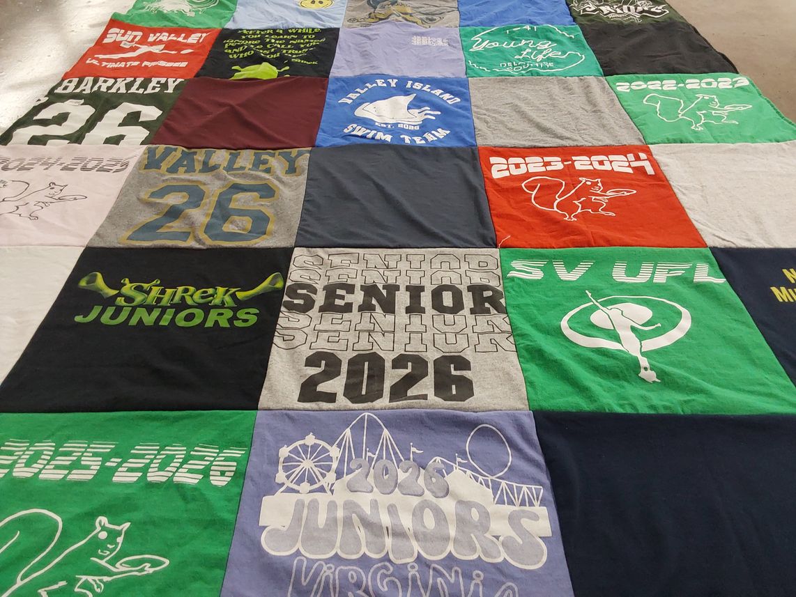 T-shirt quilt from south valley high school by Adrienne from PA