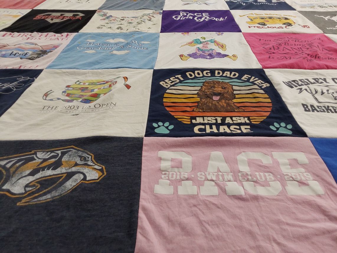 T-shirt quilt from wesleyan university by Patricia from TN
