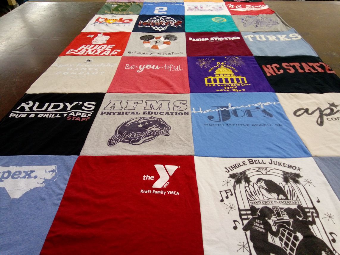 T-shirt quilt featuring afms chargers by Hollie from NC