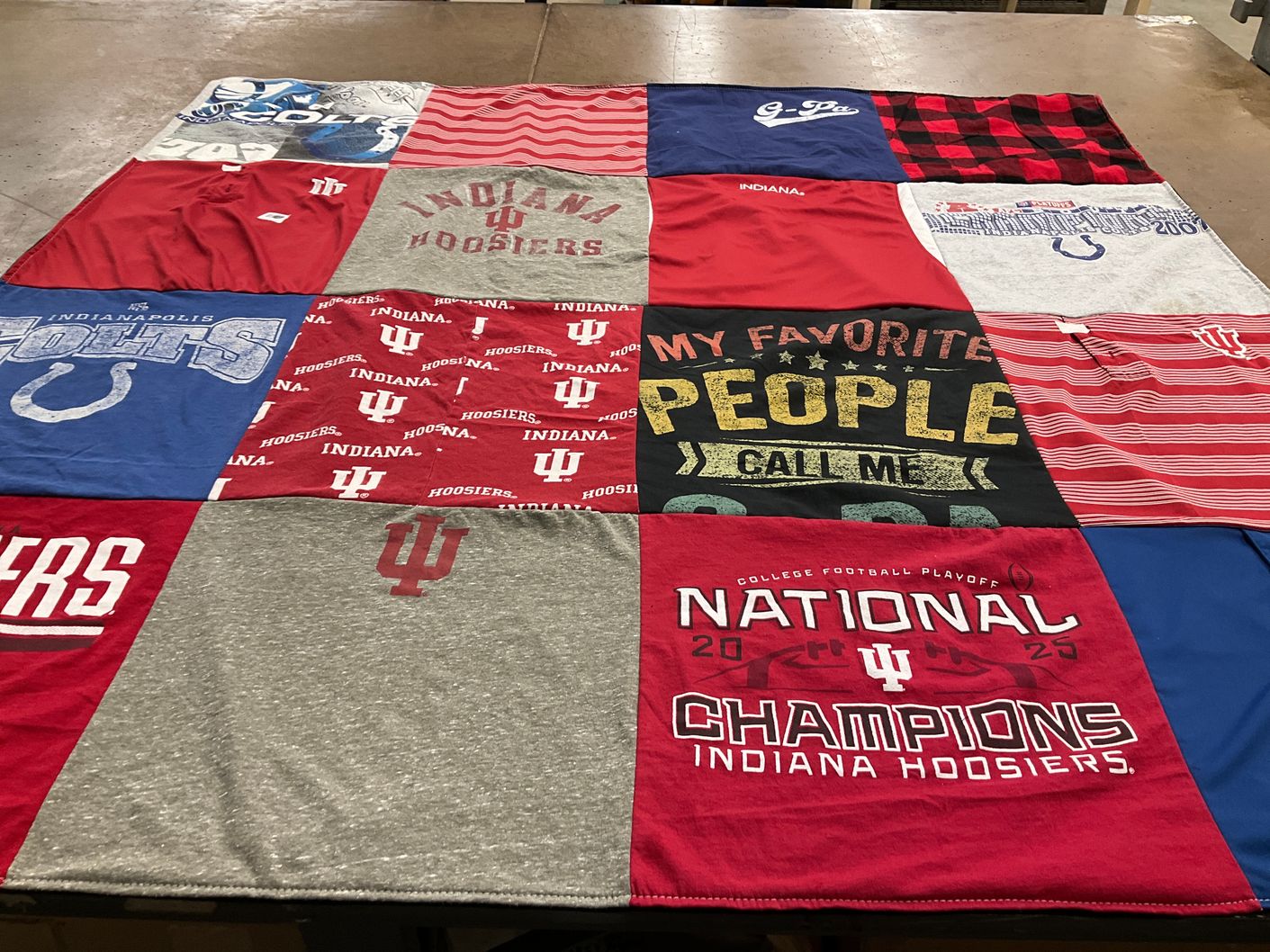 T-shirt quilt featuring indiana university hoosiers by Nicole from MD