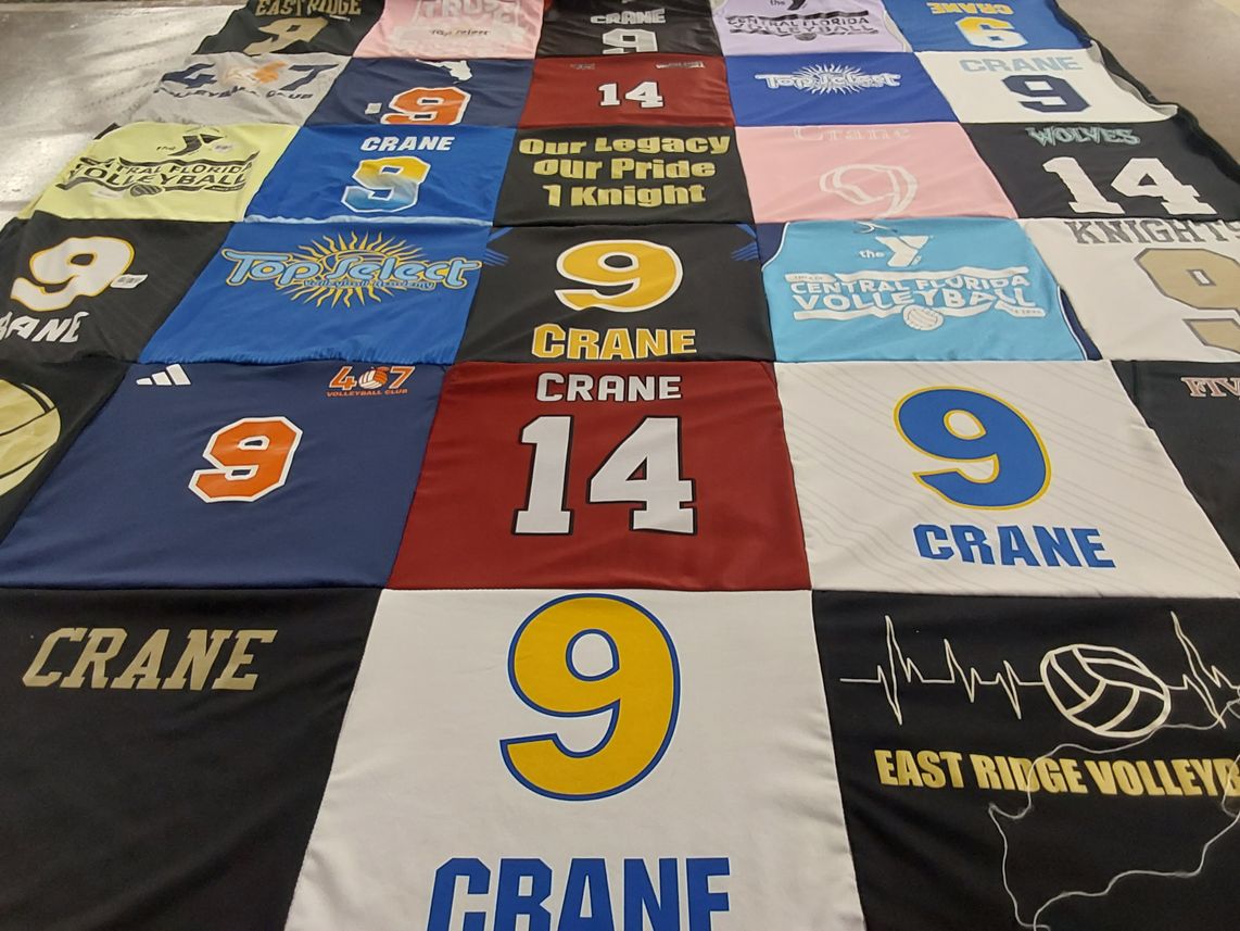 T-shirt quilt from east ridge high school by Erin from FL