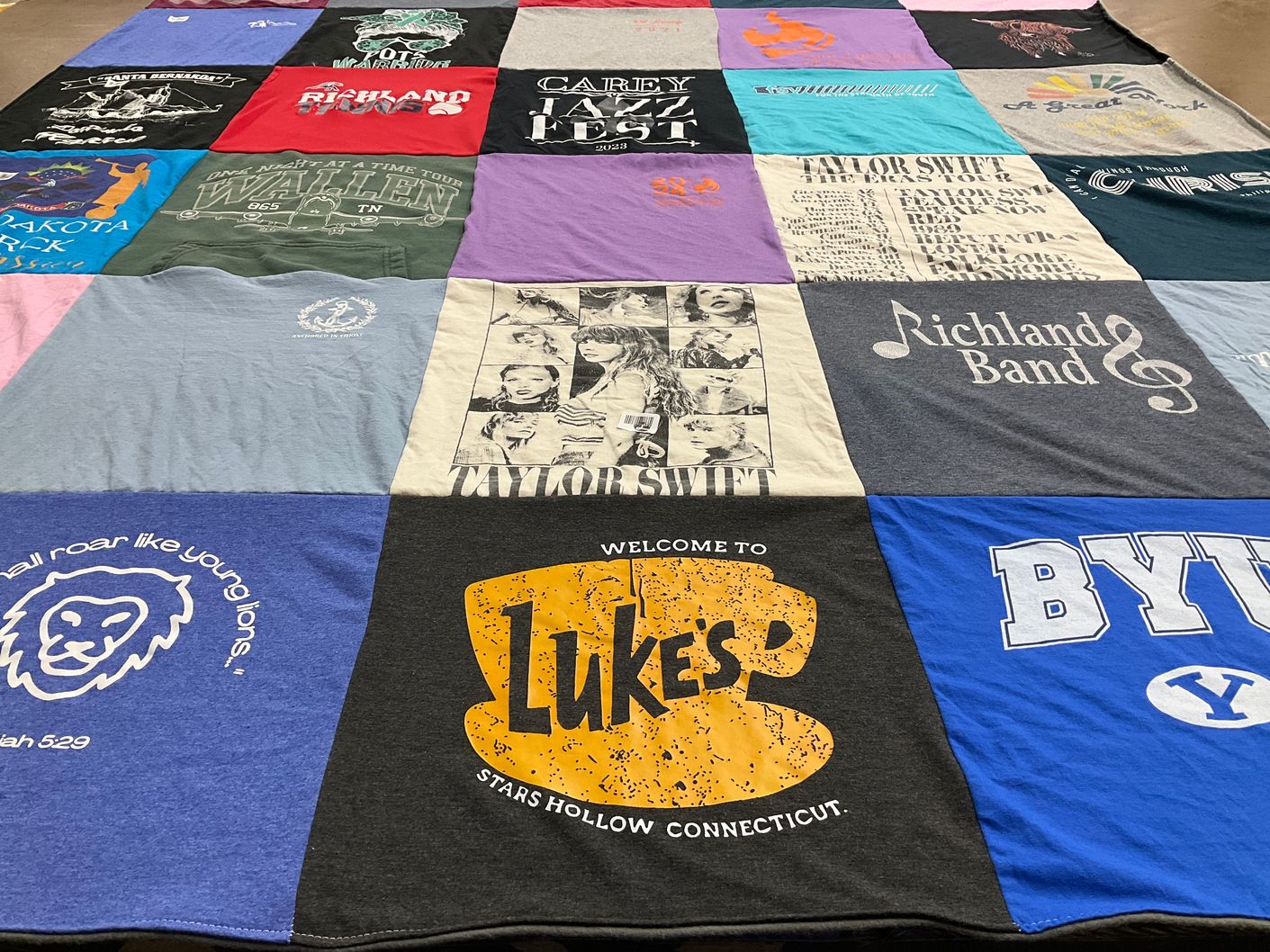 T-shirt quilt from brigham young university by Britni from MS