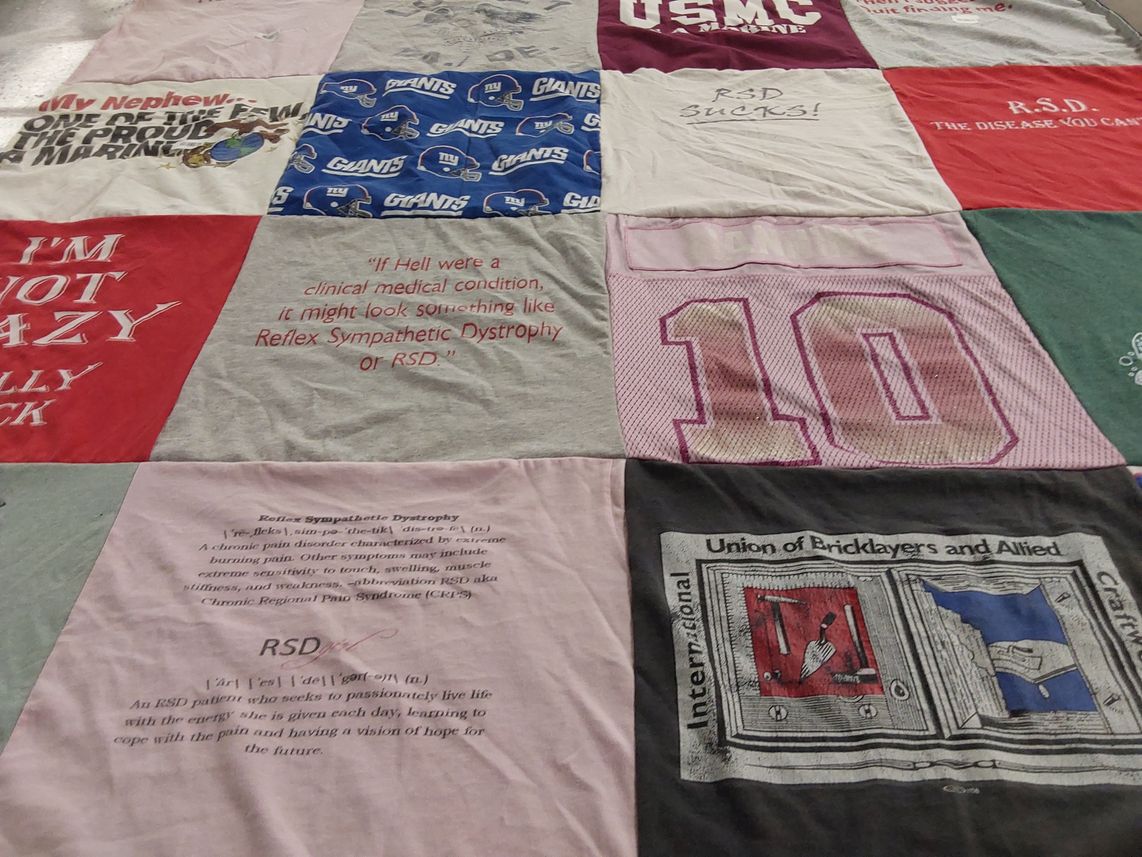 T-shirt quilt with reflex sympathetic dystrophy, r.s.d. themes by Tanya from PA