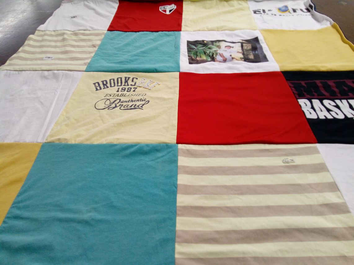 T-shirt quilt with basketball themes by Bianca from FL