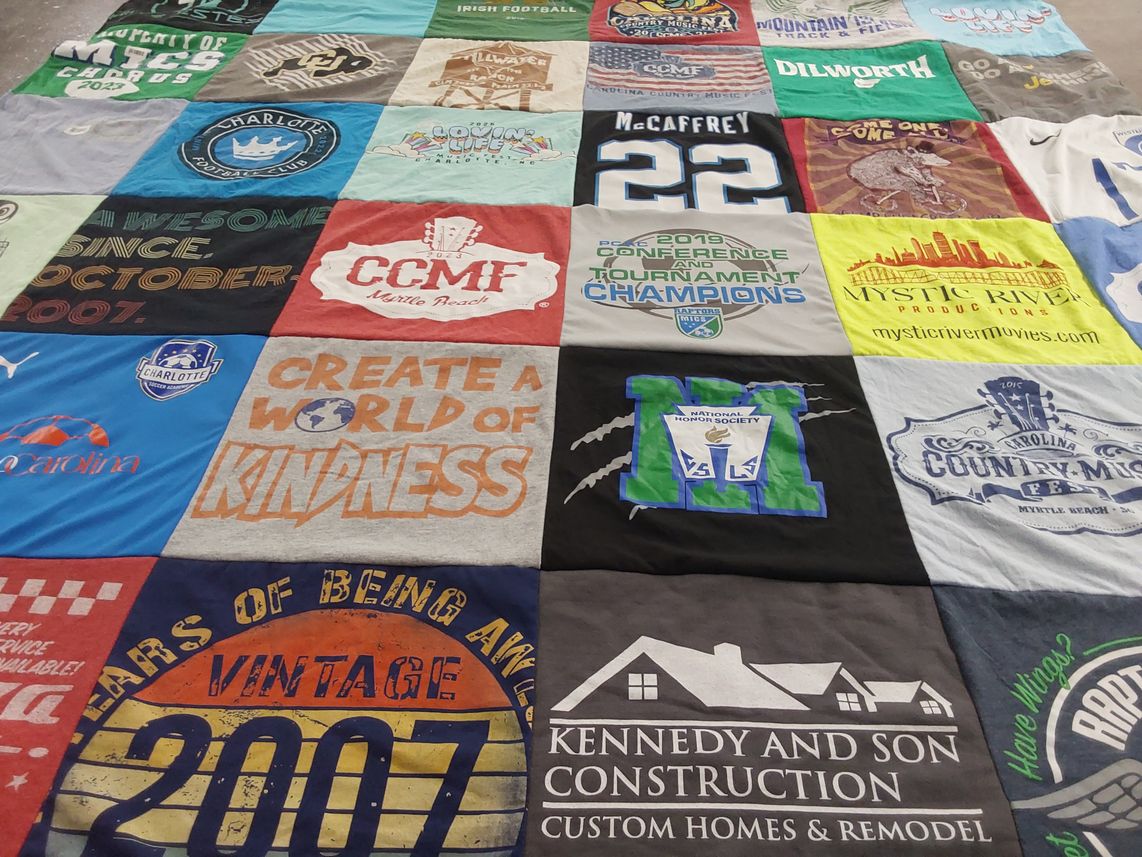 T-shirt quilt from charlotte university, mtu campus by Krista from NC